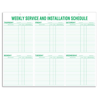 Weekly Service & Installation Scheduling Pads - 116