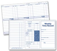 Human Resources & Time Management, Weekly Employee Time Record Cards