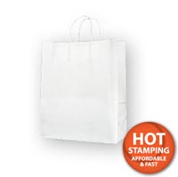 Bags, White Paper Shoppers Escort, 13 x 7 x 15"