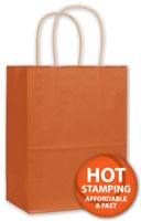 Bags, Terracotta Varnish Stripe Shoppers, 8 1/4 x 4 3/4 x 10 1/2