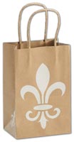 Bags, Fleur-De-Lis Shoppers, 5 1/4 x 3 1/2 x 8 1/4"