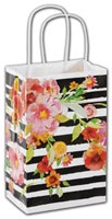 Bags, Vibrant Floral Shoppers, 5 1/4 x 3 1/2 x 8 1/4"