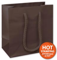 Bags, Premium Chocolate Matte Euro-Shoppers, 6 1/2x3 1/2x6 1/2"