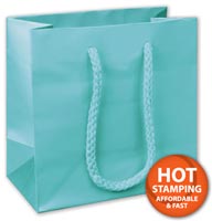 Bags, Premium Aqua Matte Euro-Shoppers, 6 1/2 x 3 1/2 x 6 1/2"