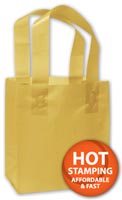 Bags, Gold Frosted High Density Shoppers, 6 1/2 x 3 1/2 x 6 1/2"