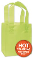 Bags, Lime Green Frosted High Density Shoppers