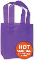 Bags, Grape Frosted High Density Shoppers, 6 1/2 x 3 1/2 x 6 1/2