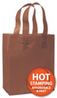 Bags, Chocolate Frosted High Density Shoppers, 8 x 4 x 10"