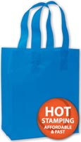 Bags, Blue Frosted High Density Shoppers, 8 x 4 x 10"