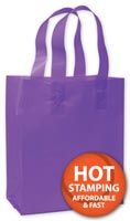 Bags, Grape Frosted High Density Shoppers, 8 x 4 x 10"