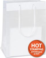 Bags, Clear Frosted High Density Euro Shoppers, 8 x 4 x 10"