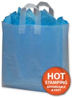 Bags, Clear Frosted High Density Flex Loop Shoppers, 16x6x16