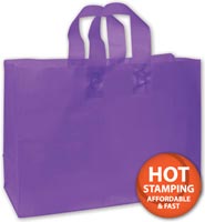 Bags, Grape Frosted High Density Shoppers, 16 x 6 x 12"