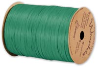 Ribbon, Matte Wraphia Emerald Ribbon, 1/4" x 100 Yds