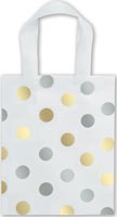 Bags, Gold & Silver Dots Clear Frosted Flex Loop Shoppers