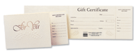 Gift Certificates, Blank Gift Certificates - Embossed - Ivory with Foil