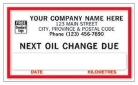 Static Cling Labels - Next Oil Change - CC1690B