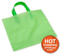 Bags, Citrus Green Frosted Economy Shoppers, 12 x 10" + 4" BG